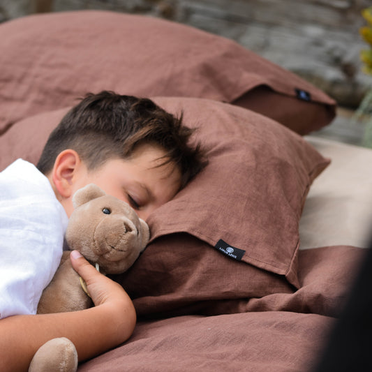 Linen Bedding Set Brown