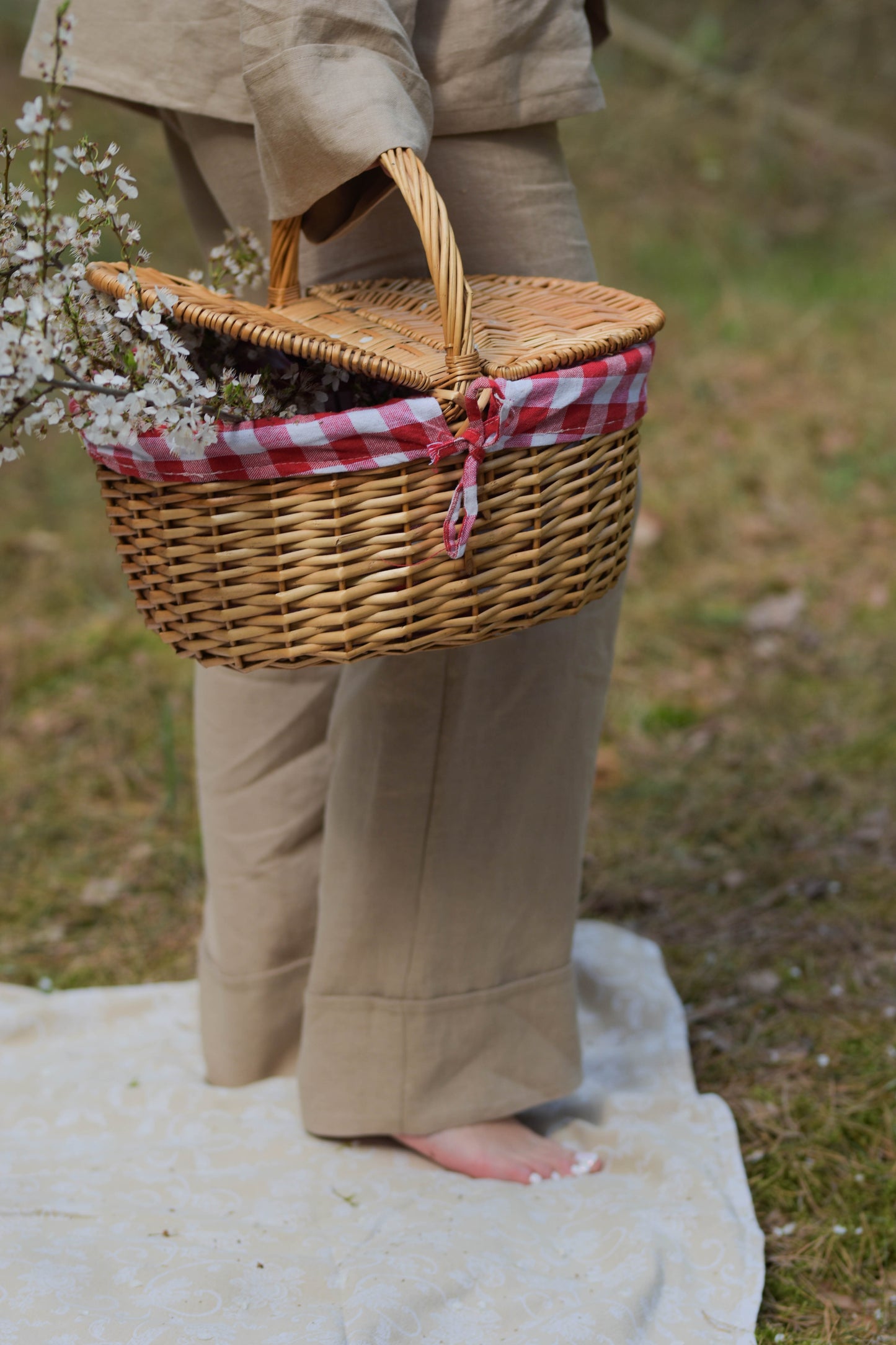 Long Sleeve & Shorts – Natural Linen Set in Warm Cocoa