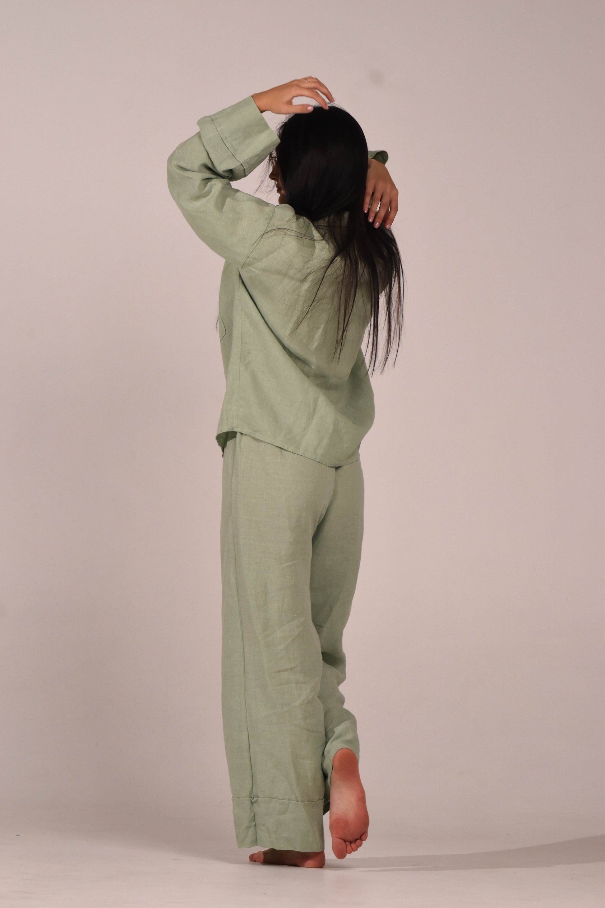 Linen Pants – Matcha - LinumLenis