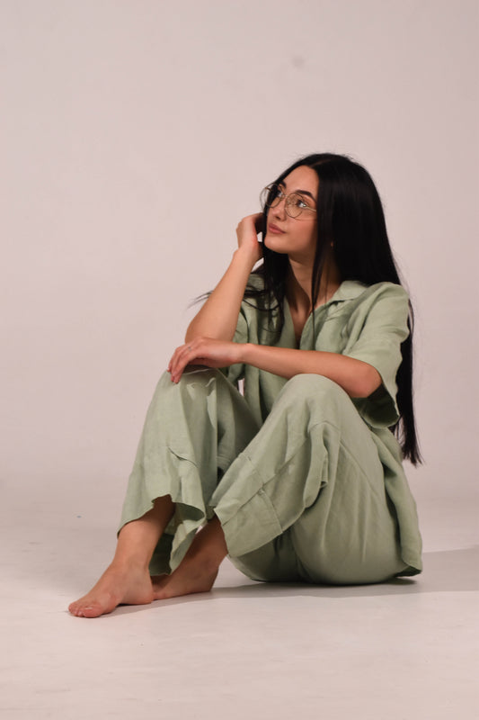 Linen Pants – Matcha - LinumLenis
