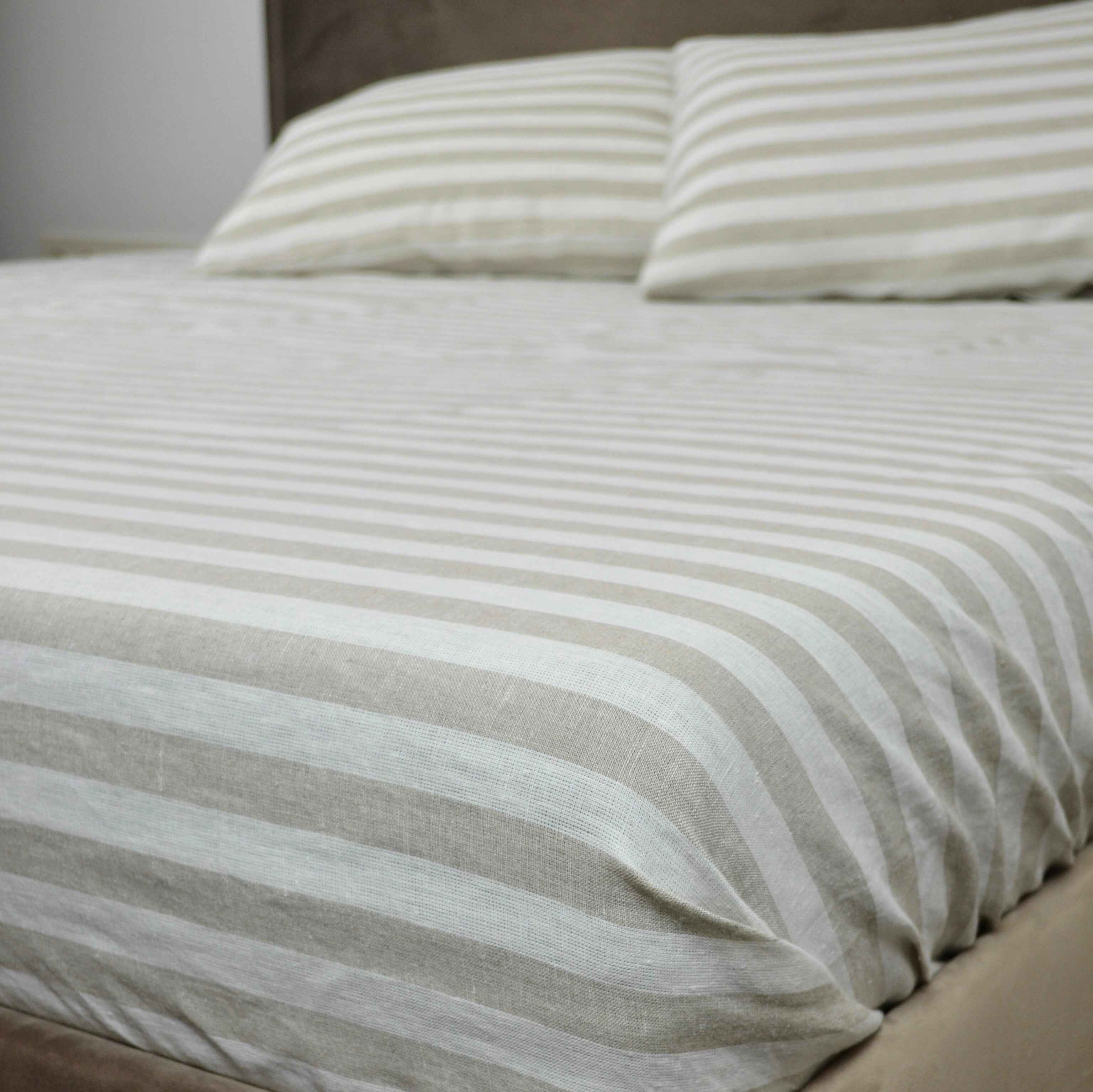 Organic Linen Striped Bedding - LinumLenis