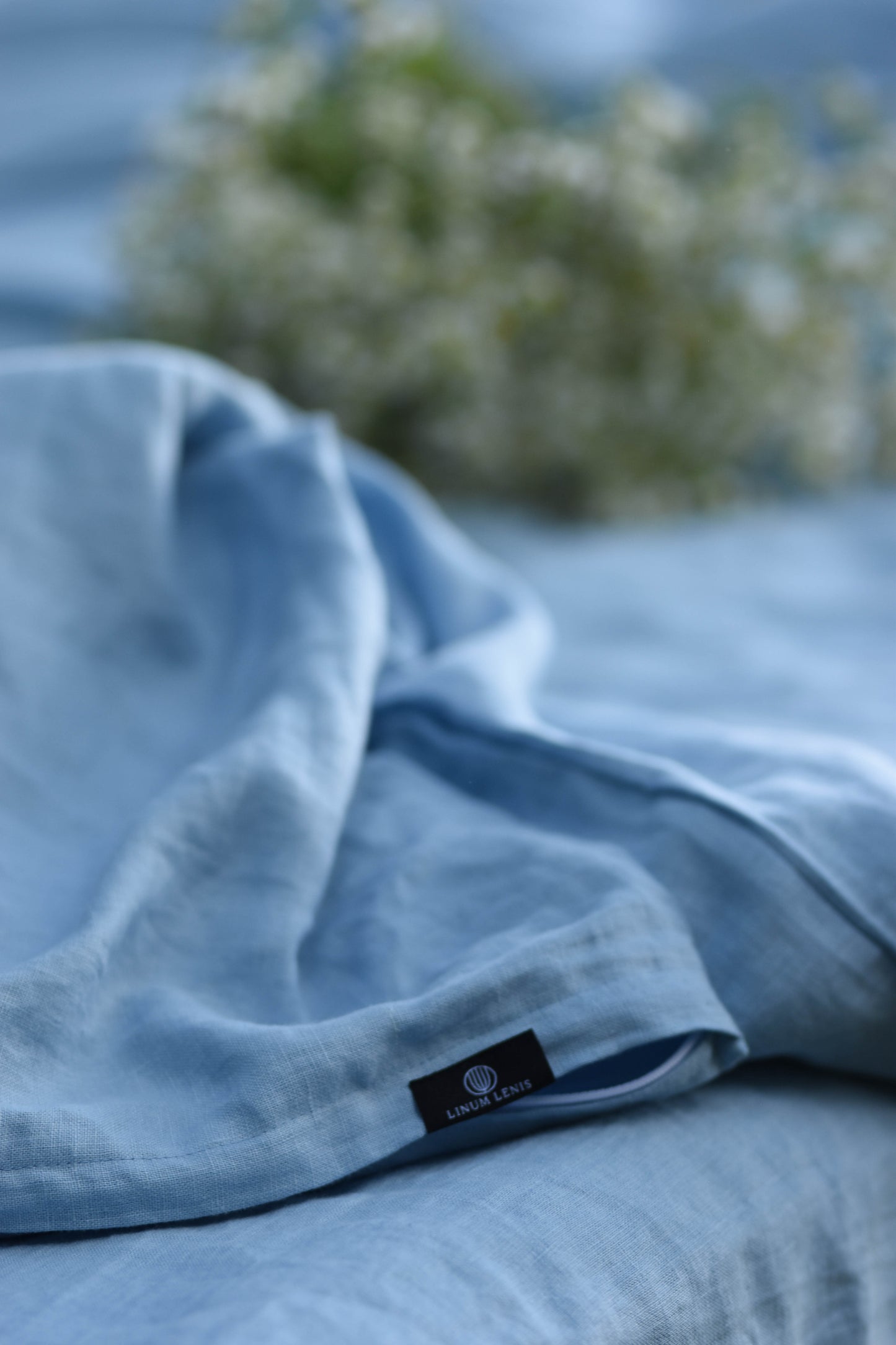 Linen Bedding Set – Light Blue