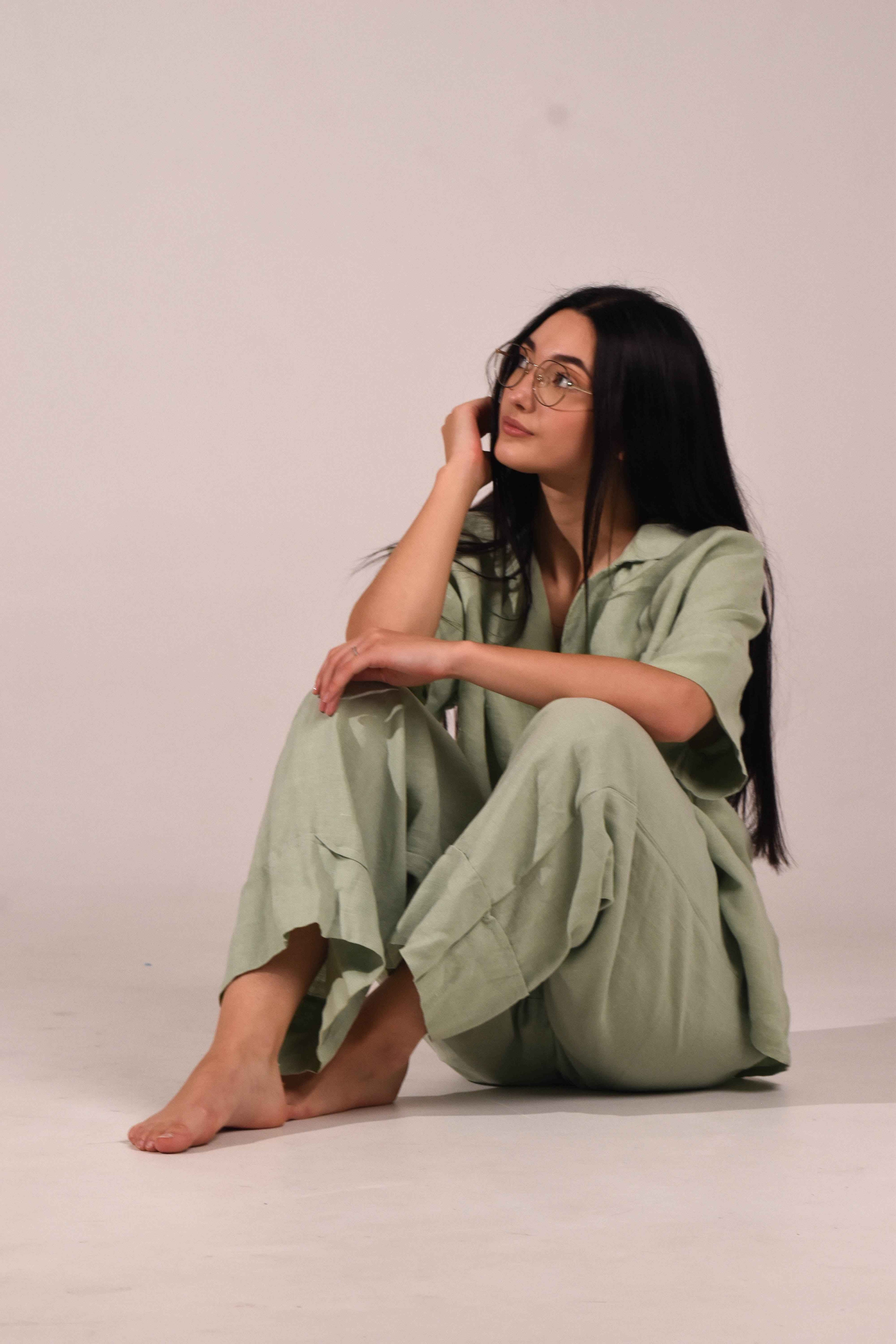 Linen Pants – Matcha - LinumLenis