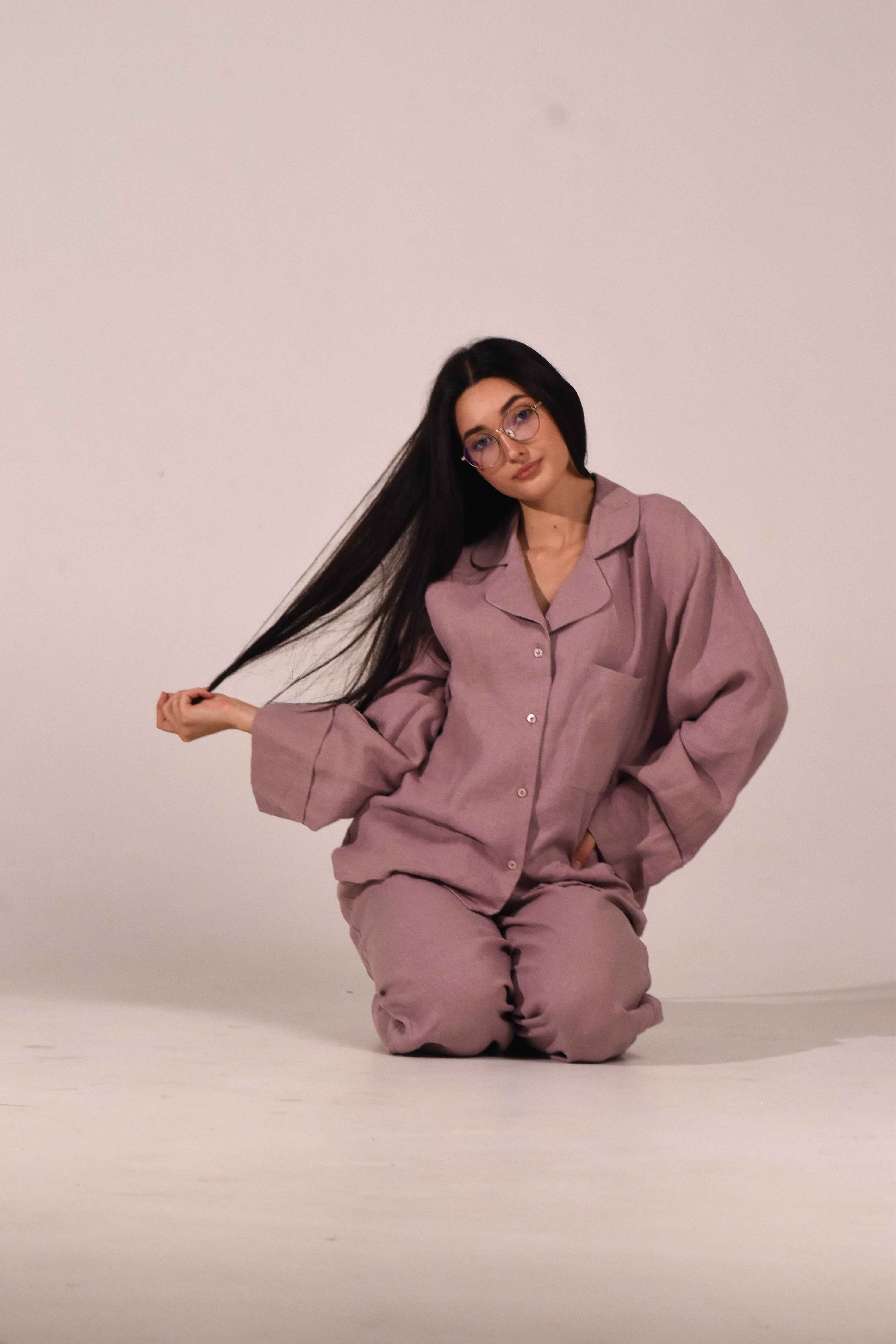 Long Sleeve Linen Shirt – Ash Rose - LinumLenis