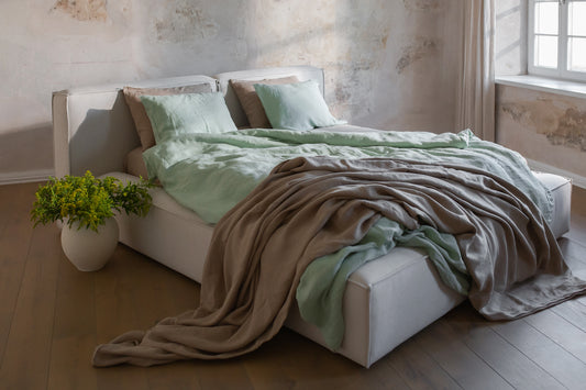 Linen Bedding Set - Matcha - LinumLenis