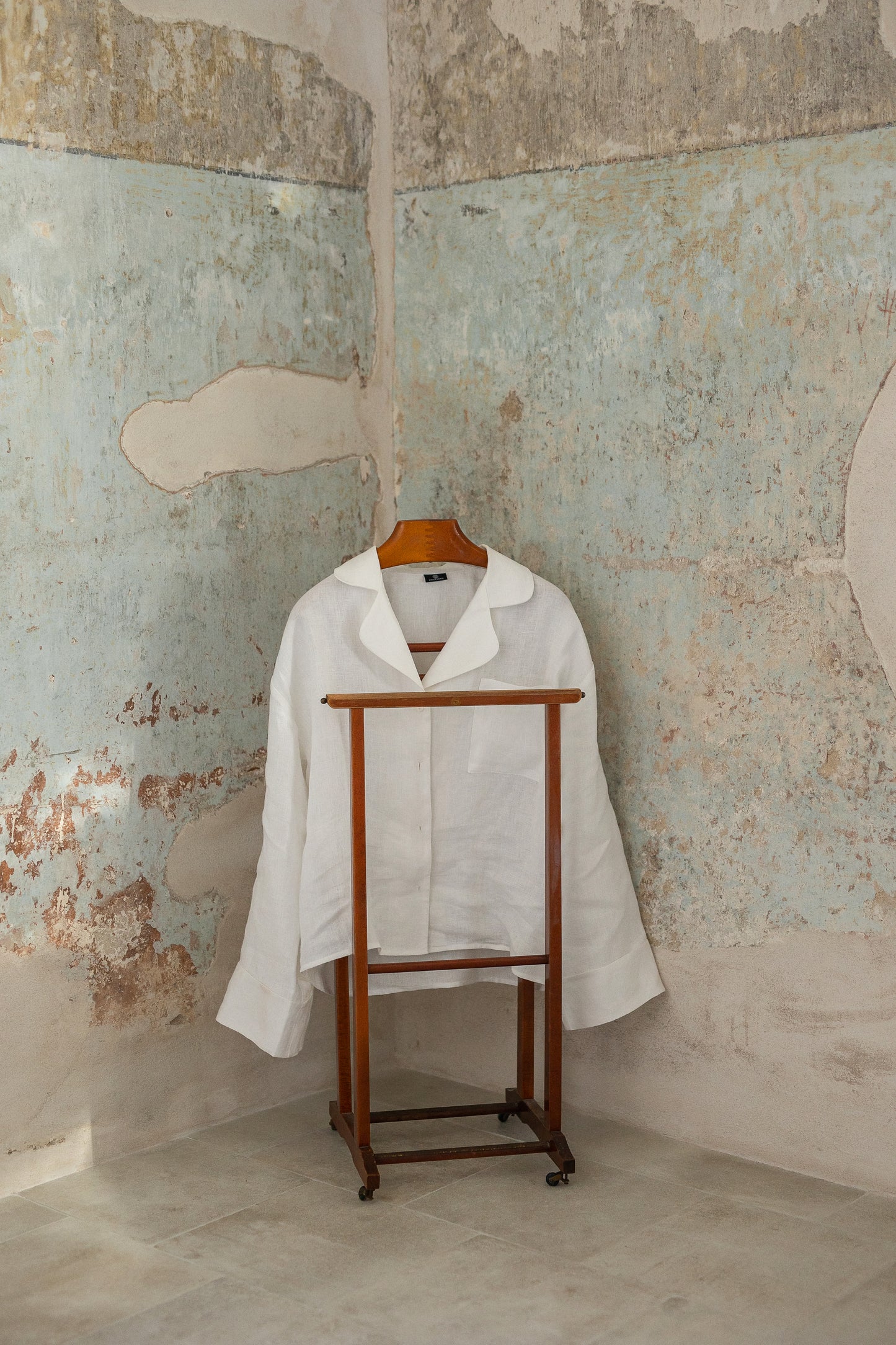 Short Sleeve & Pants – Natural Linen Set in Pure White