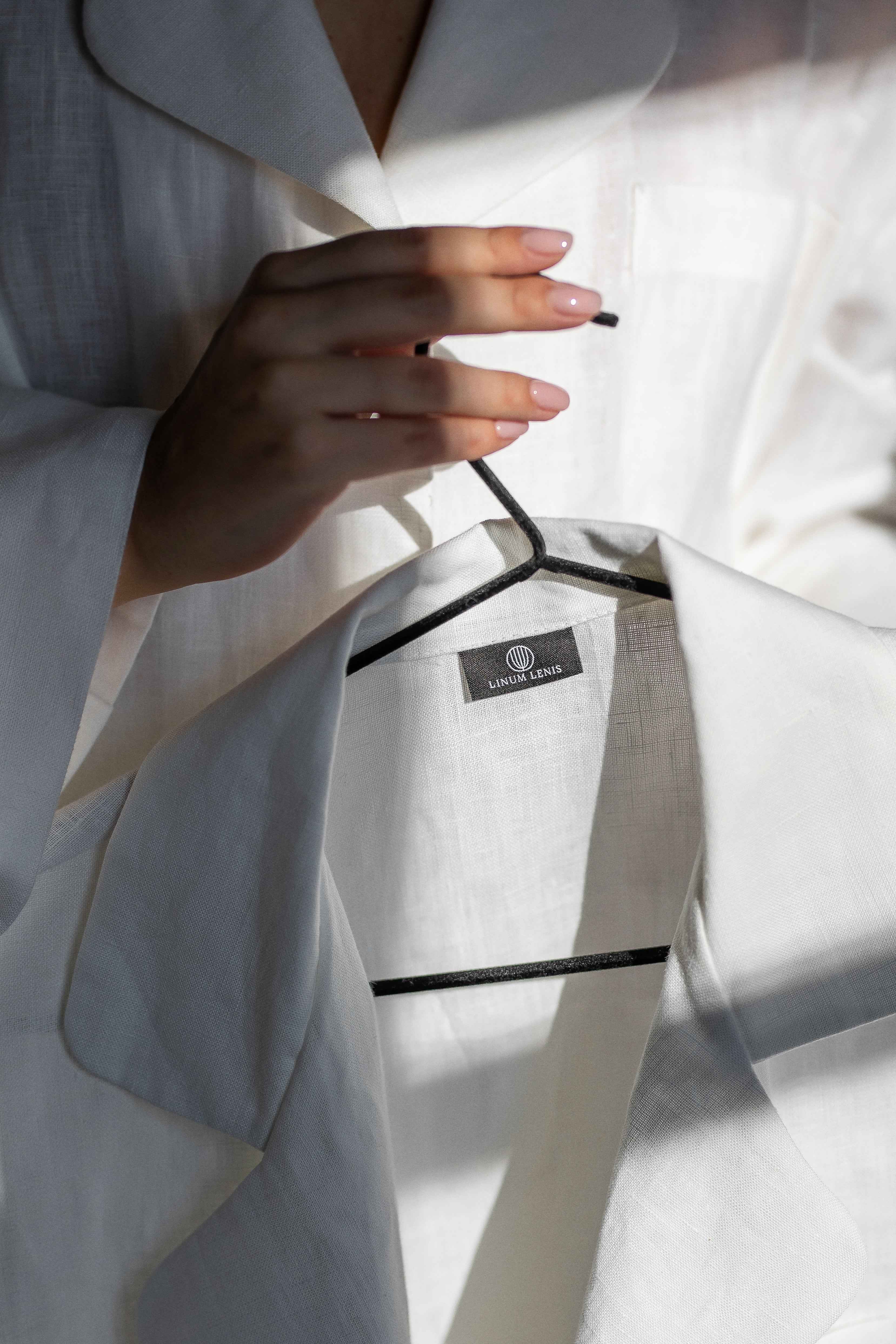 Short Sleeve & Pants – Natural Linen Set in Pure White - LinumLenis
