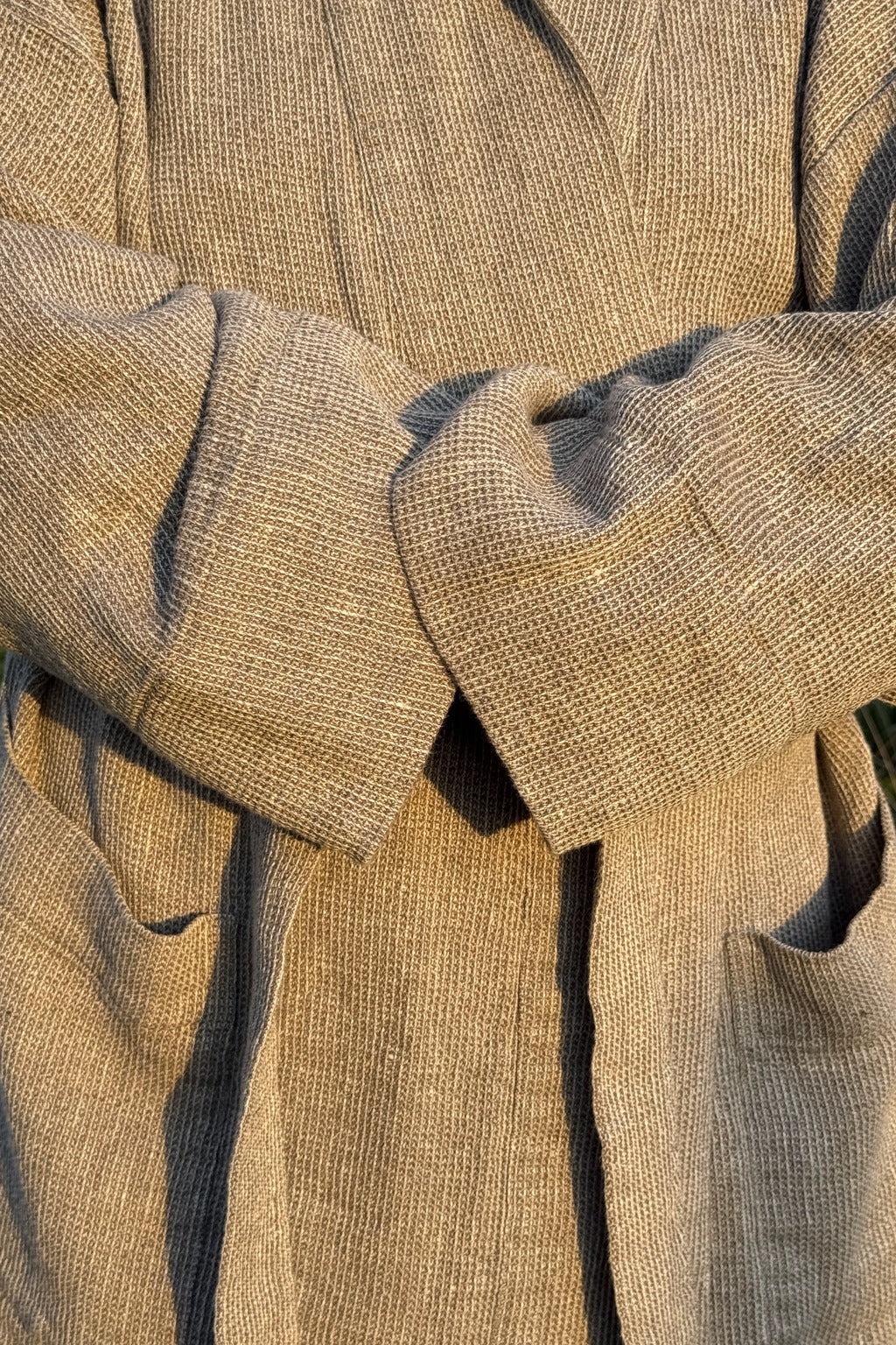 Linen Robe with Recycled Denim