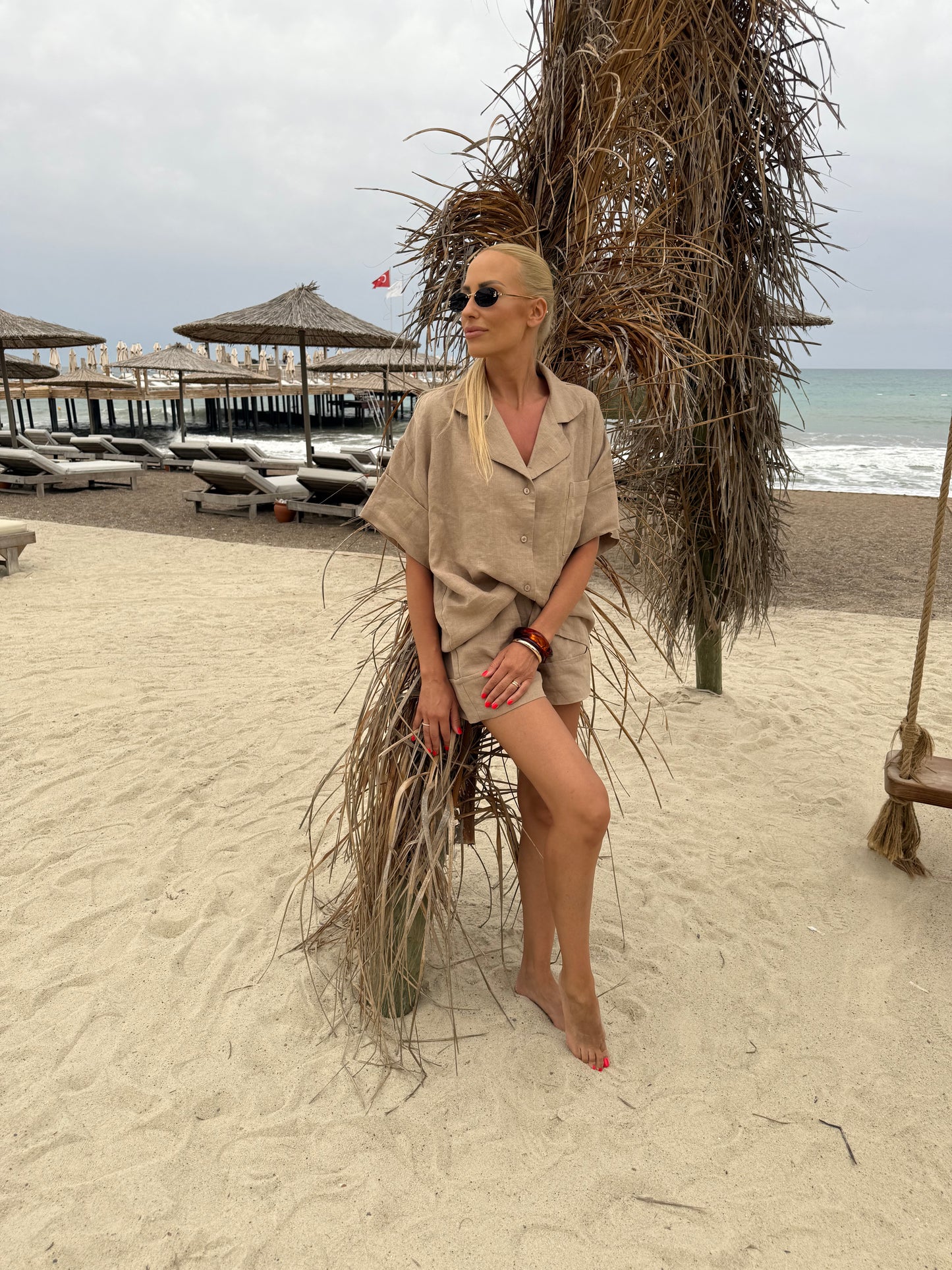 Linen Shorts – Warm Cocoa