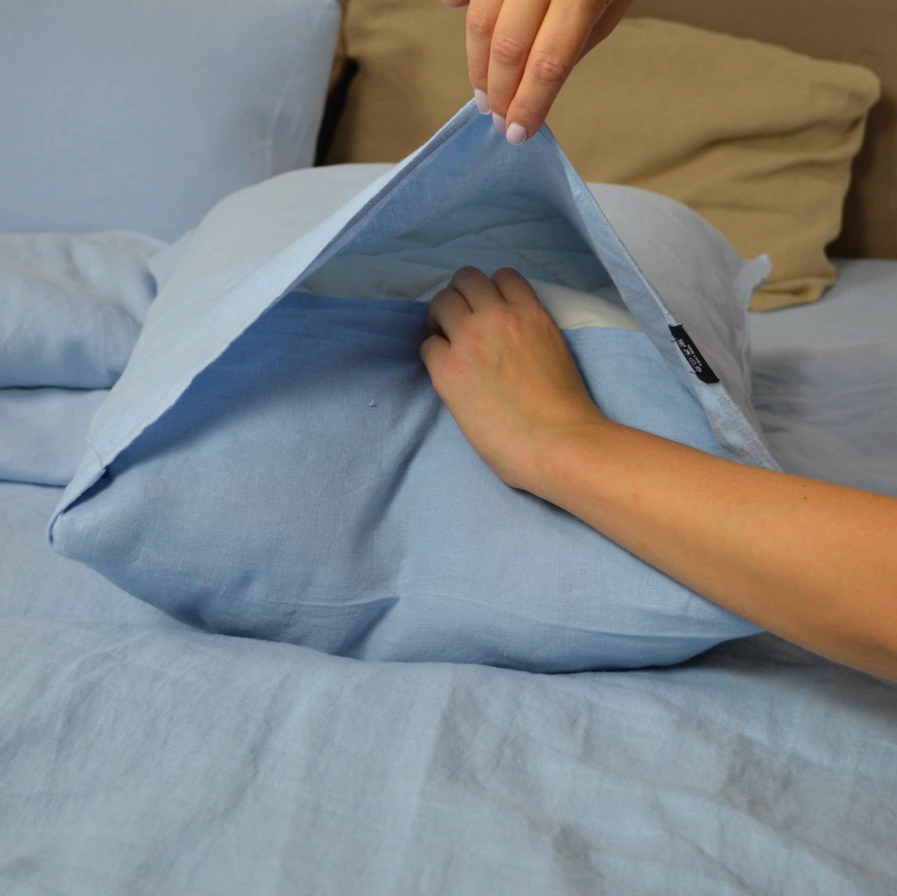 Linen Bedding Set – Light Blue - LinumLenis