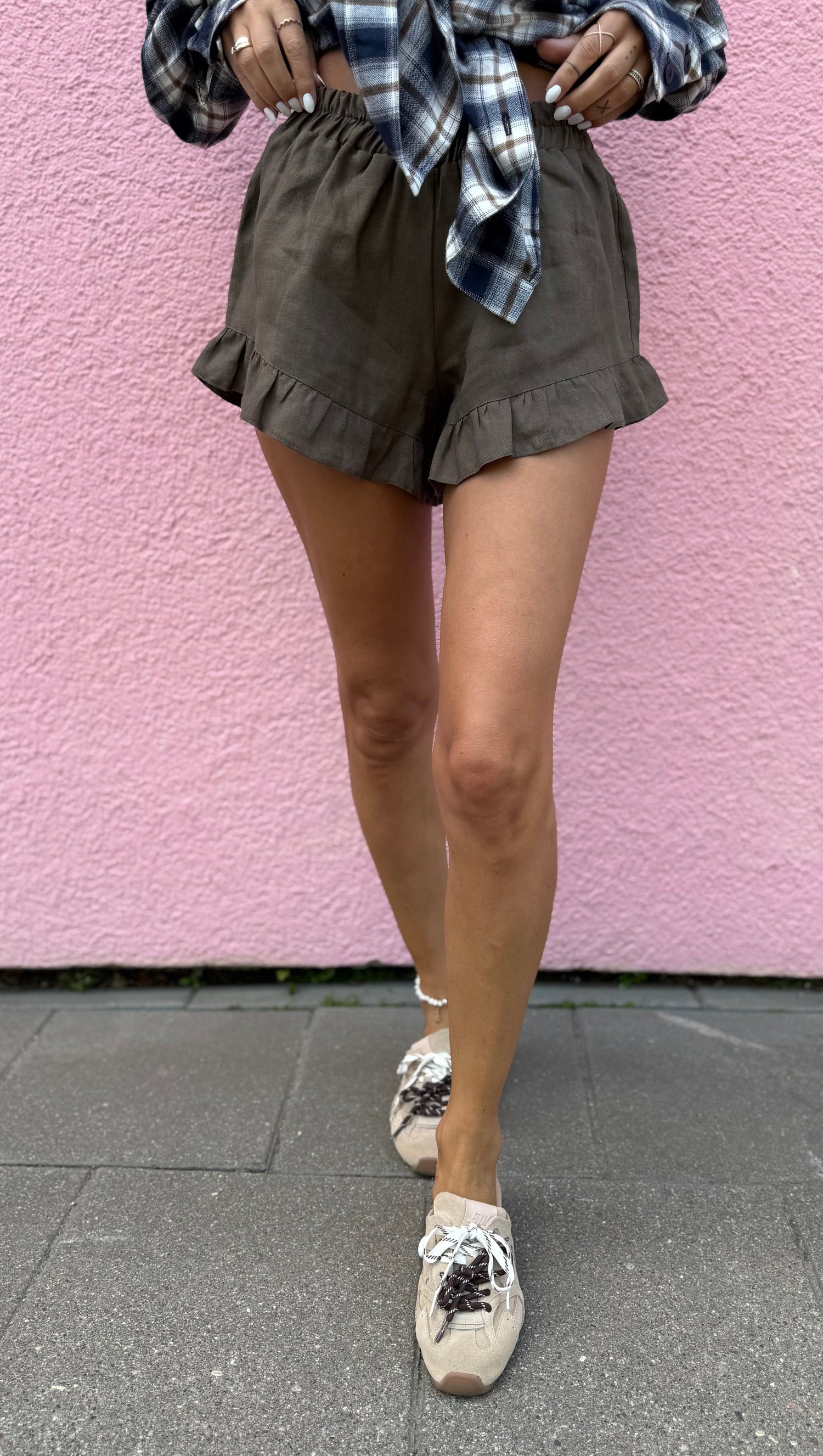 Amalfi Linen Set – Cocoa Brown Shorts