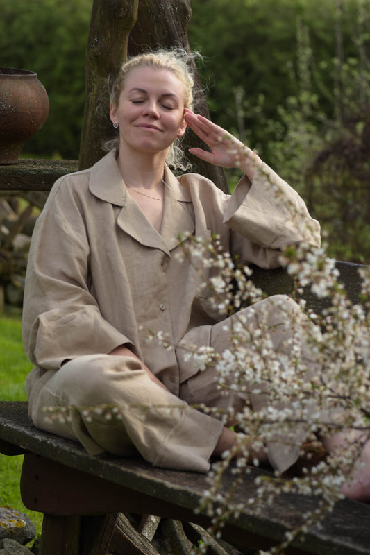 Long Sleeve Linen Shirt – Warm Cocoa