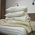Striped Linen Bedding with Bamboo Buttons - LinumLenis