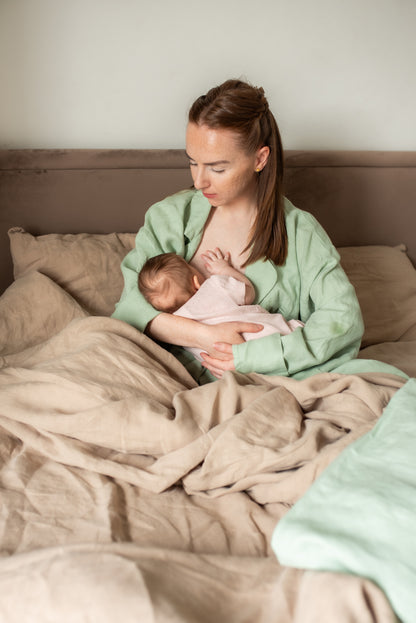 Baby Linen Bedding 2-Piece Set Matcha