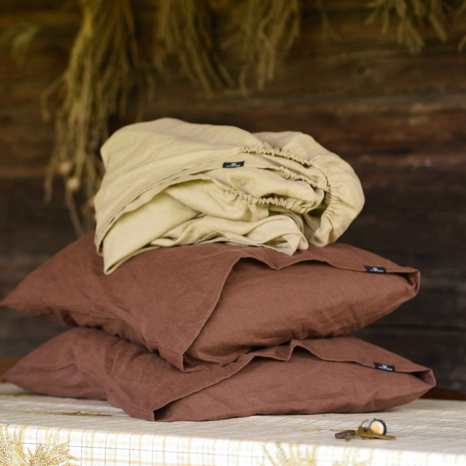 Linen Bedding Set Brown - LinumLenis