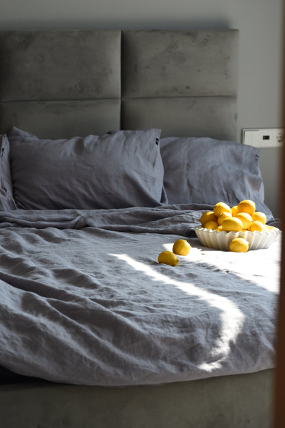 Linen Fitted Sheet – for Natural Comfort and Convenience Dusk Gray - LinumLenis