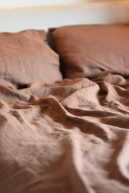 Linen Bedding Set Brown - LinumLenis