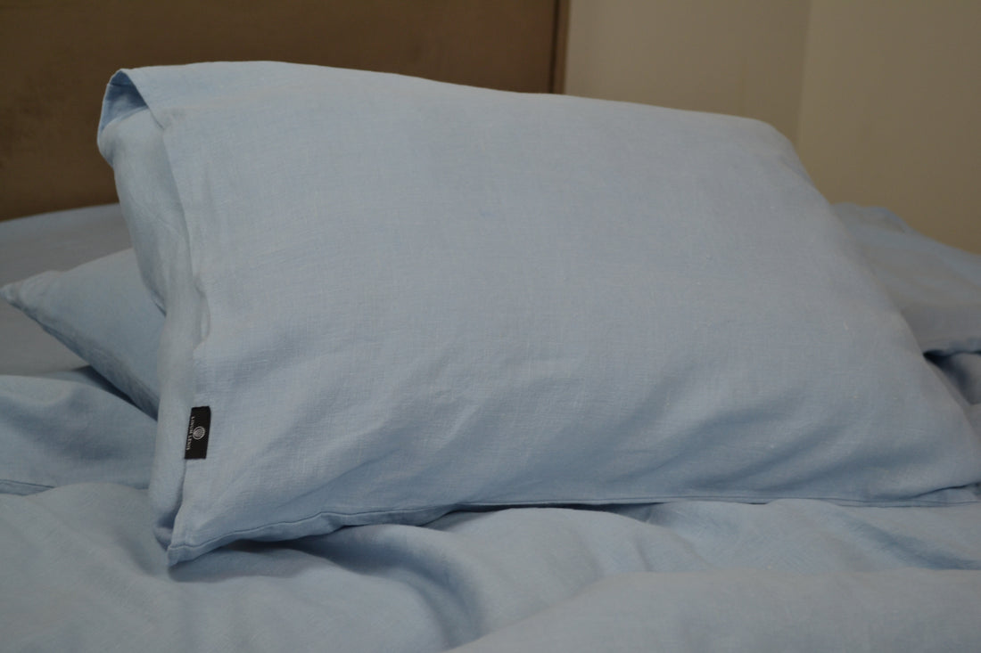 Linen Bedding Set – Light Blue - LinumLenis