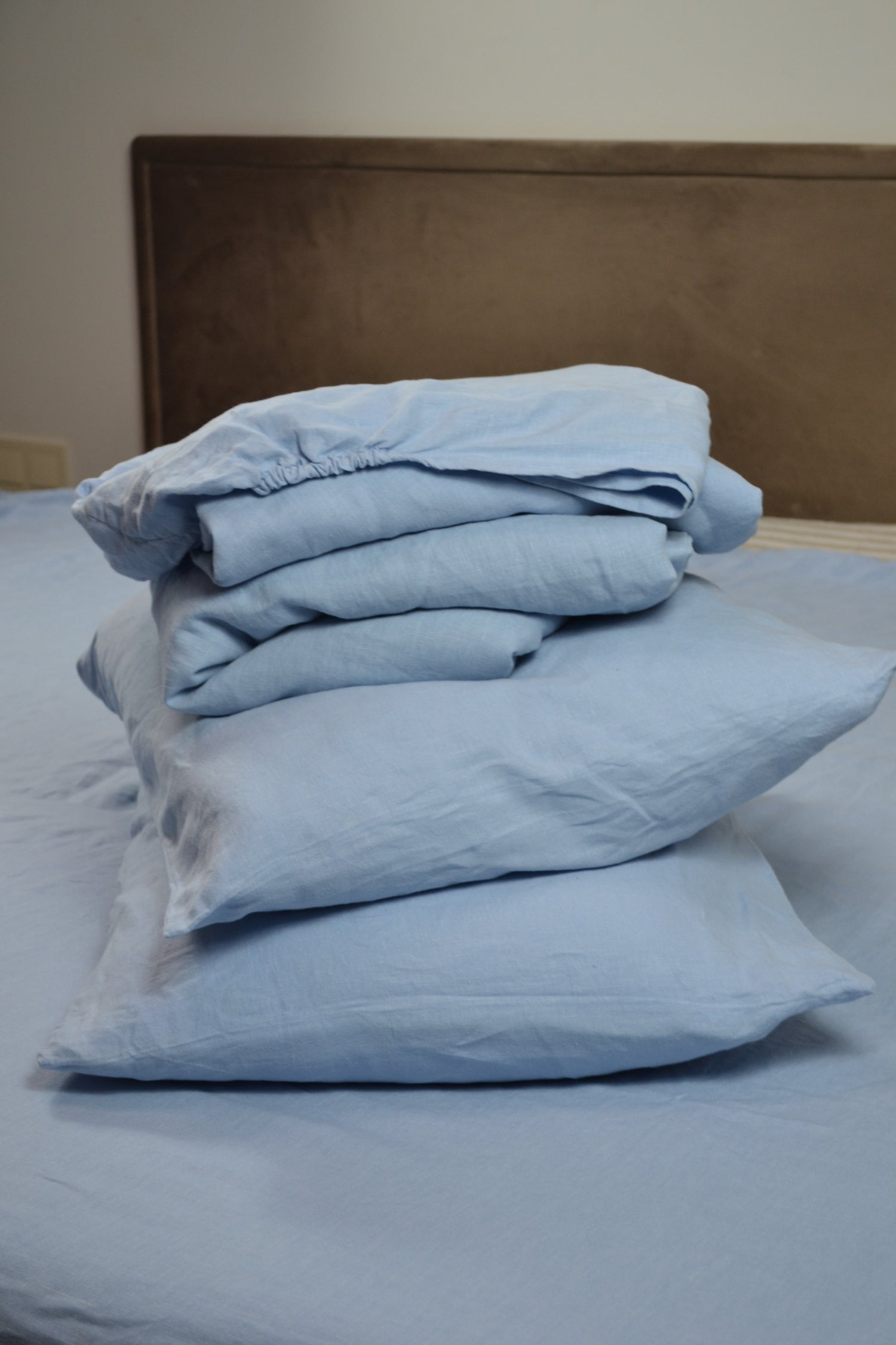 Linen Bedding Set – Light Blue - LinumLenis