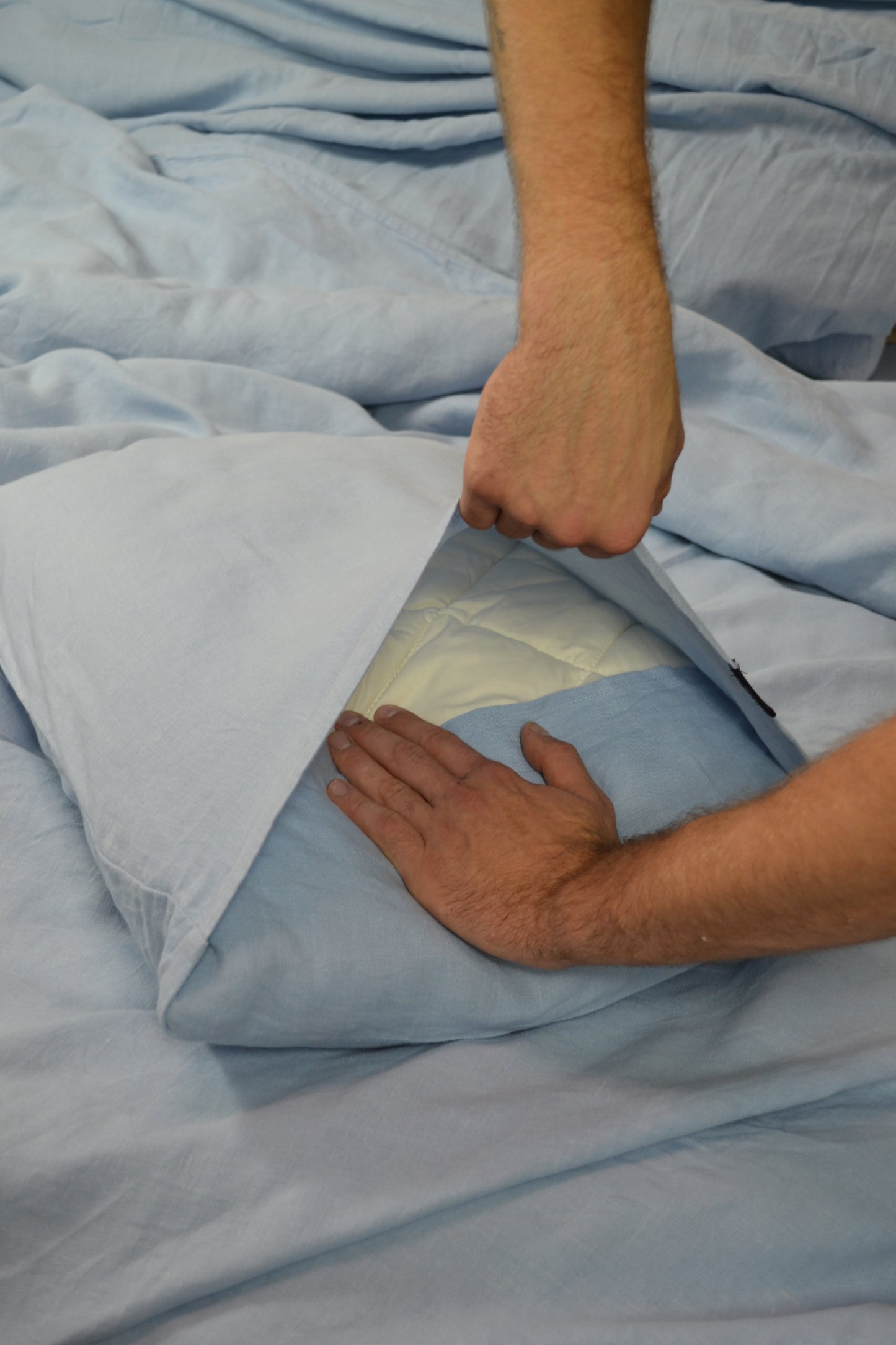 Linen Bedding Set – Light Blue - LinumLenis
