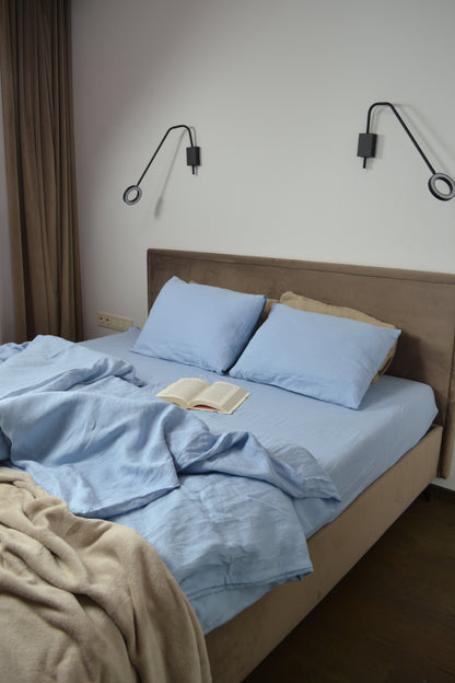 Linen Bedding Set – Light Blue - LinumLenis