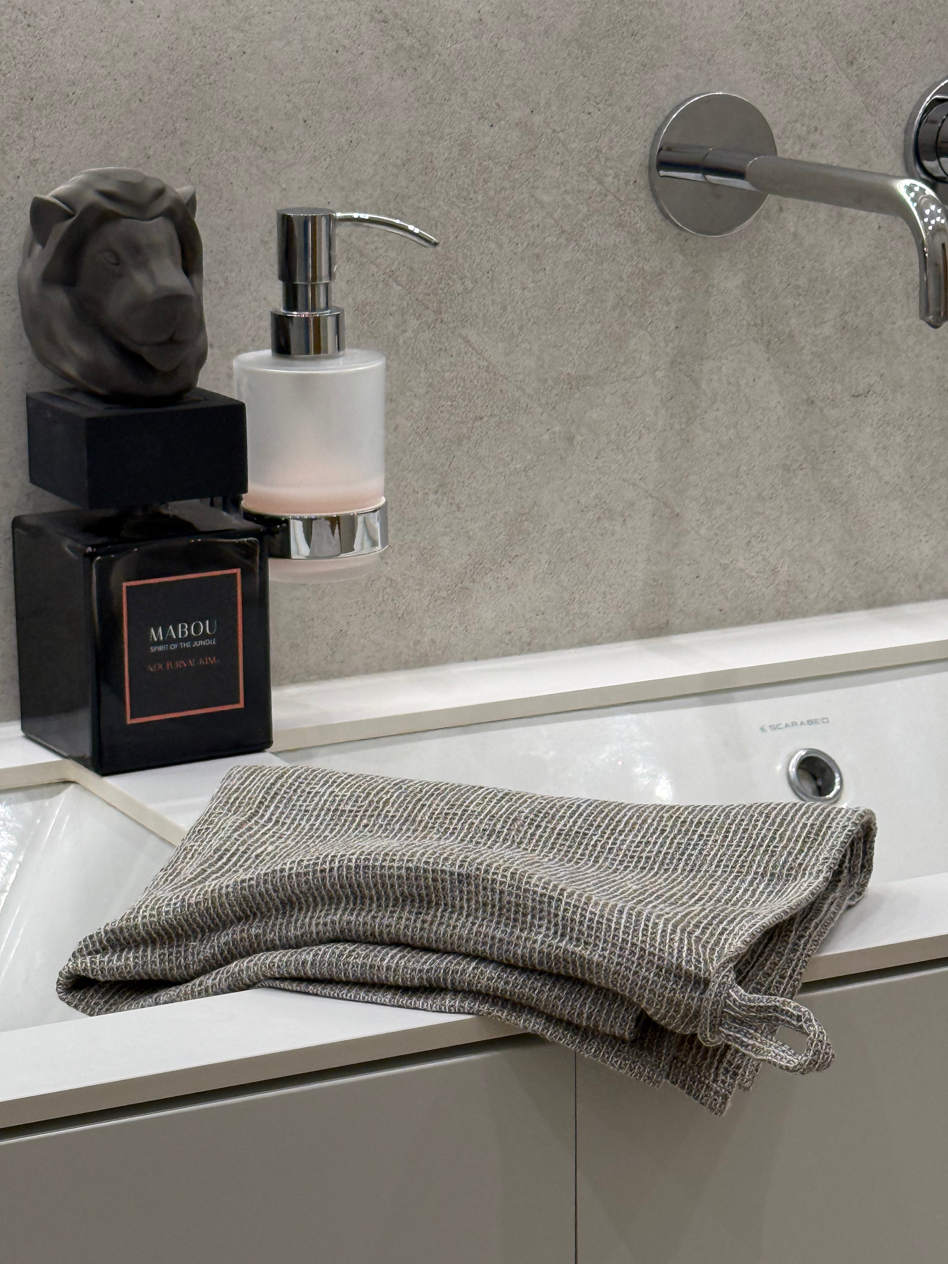 Linen Towel with Recycled Denim