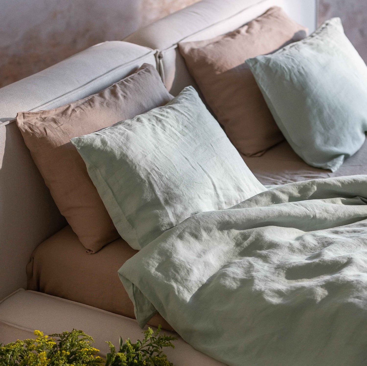 Linen Bedding Set - Matcha - LinumLenis