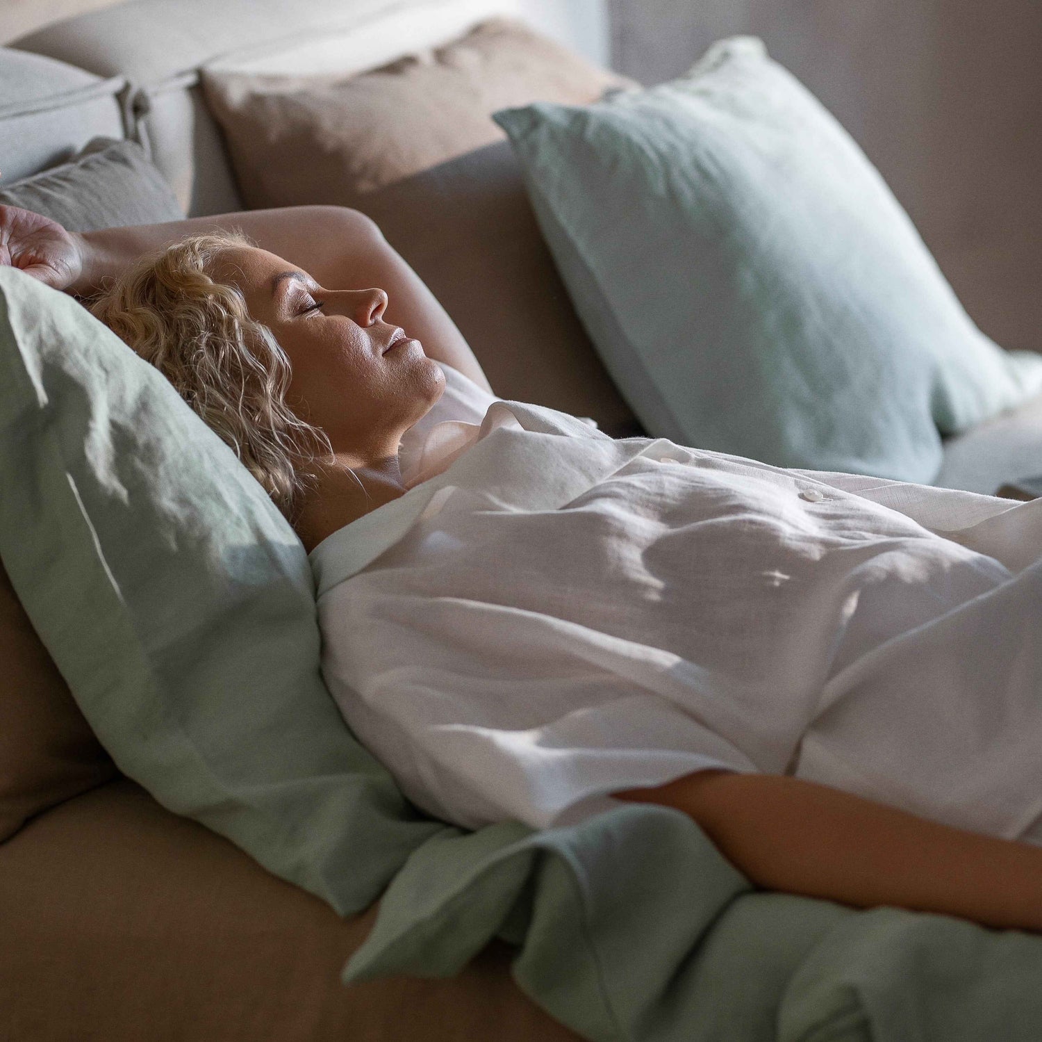 Linen Bedding Set - Matcha - LinumLenis