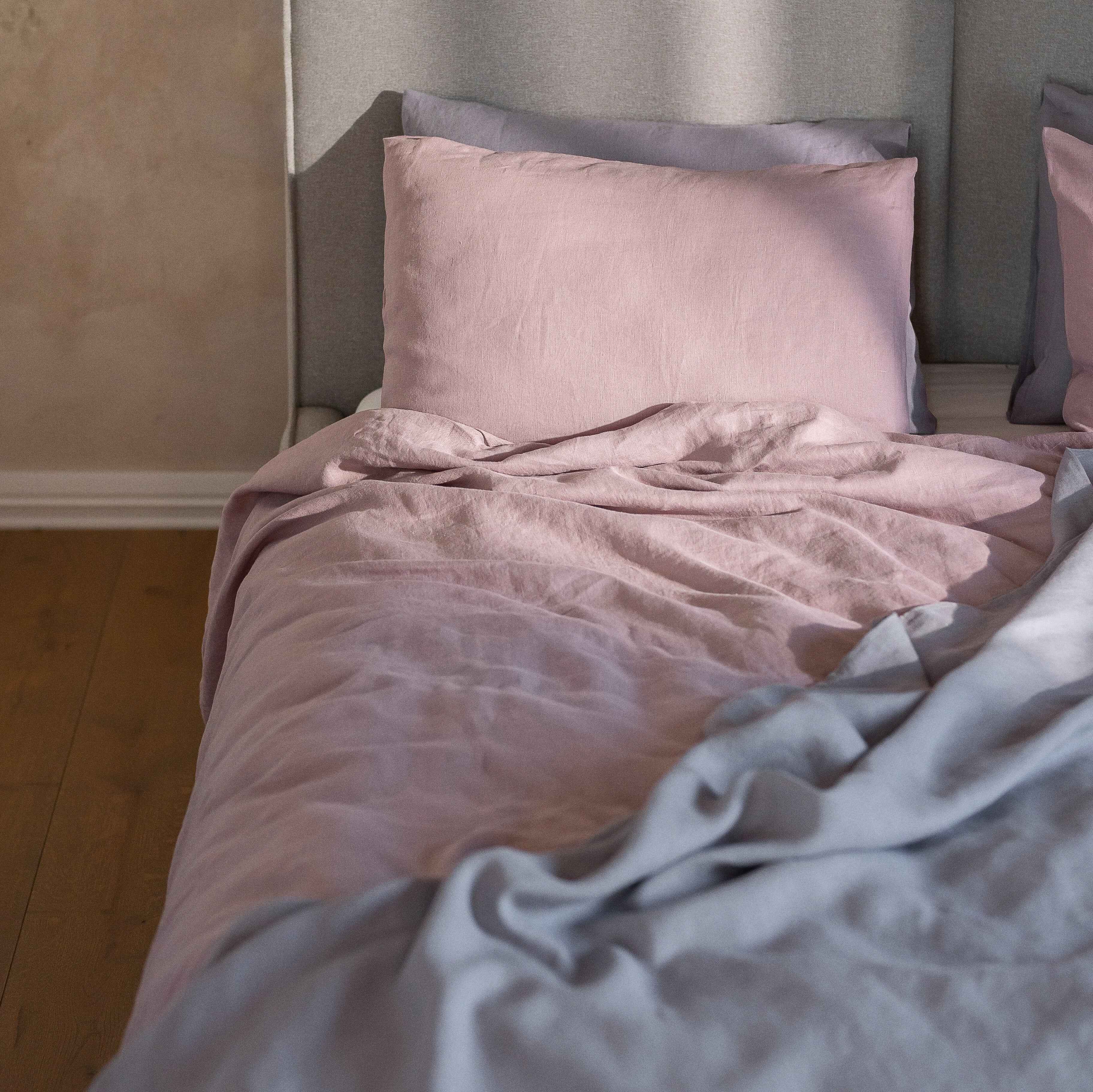 Linen Bedding Set – Morning Mist (Ash Rose) - LinumLenis