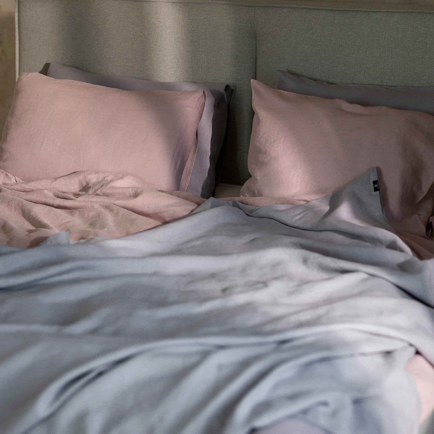 Linen Bedding Set – Morning Mist (Ash Rose) - LinumLenis
