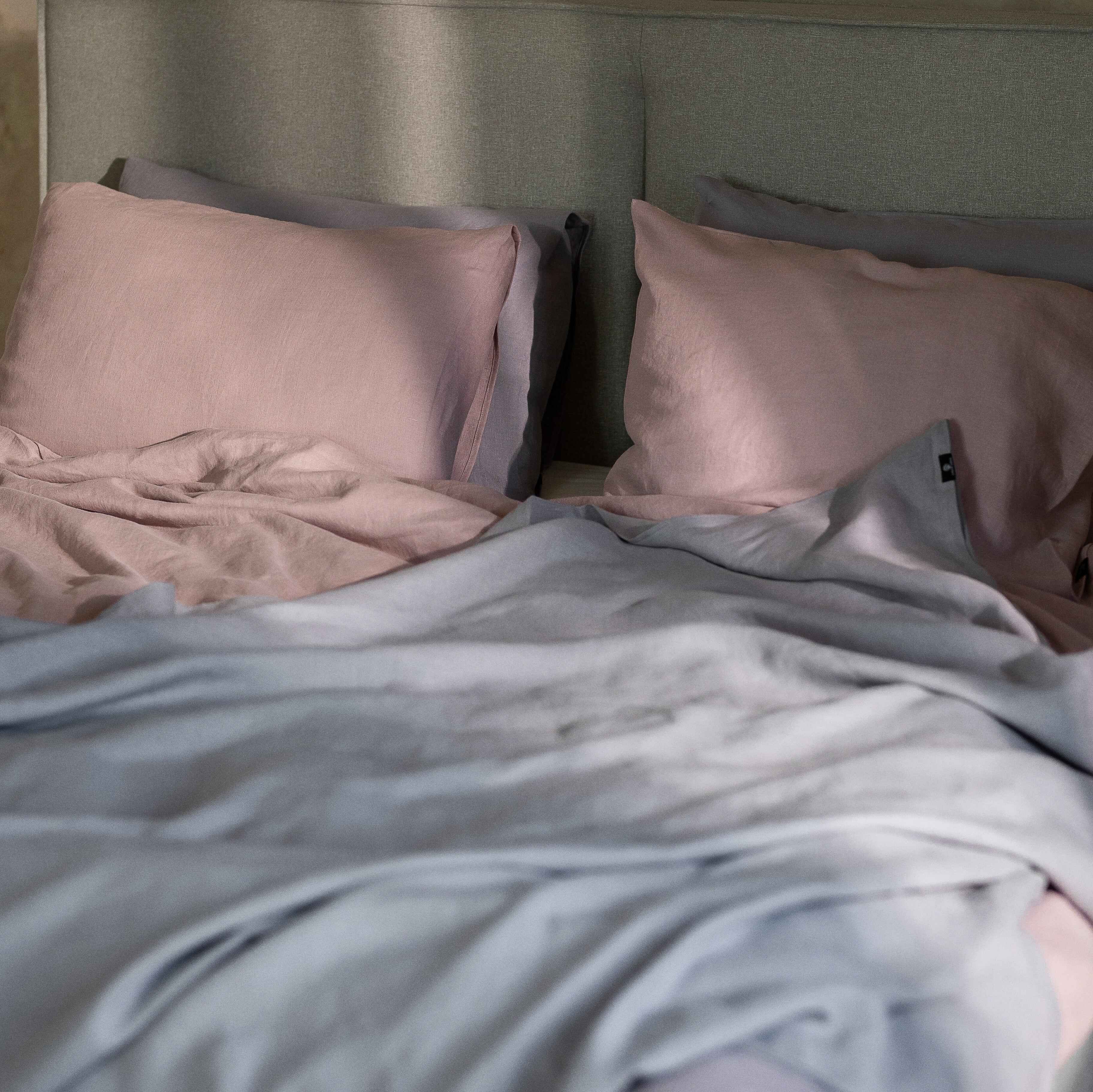 Linen Bedding Set – Morning Mist (Ash Rose) - LinumLenis