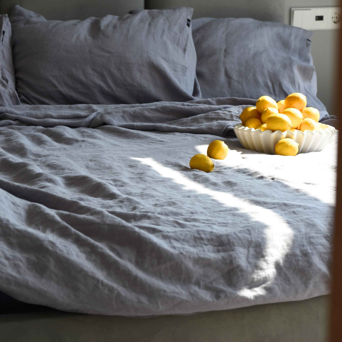 Linen Fitted Sheet – for Natural Comfort and Convenience Dusk Gray - LinumLenis