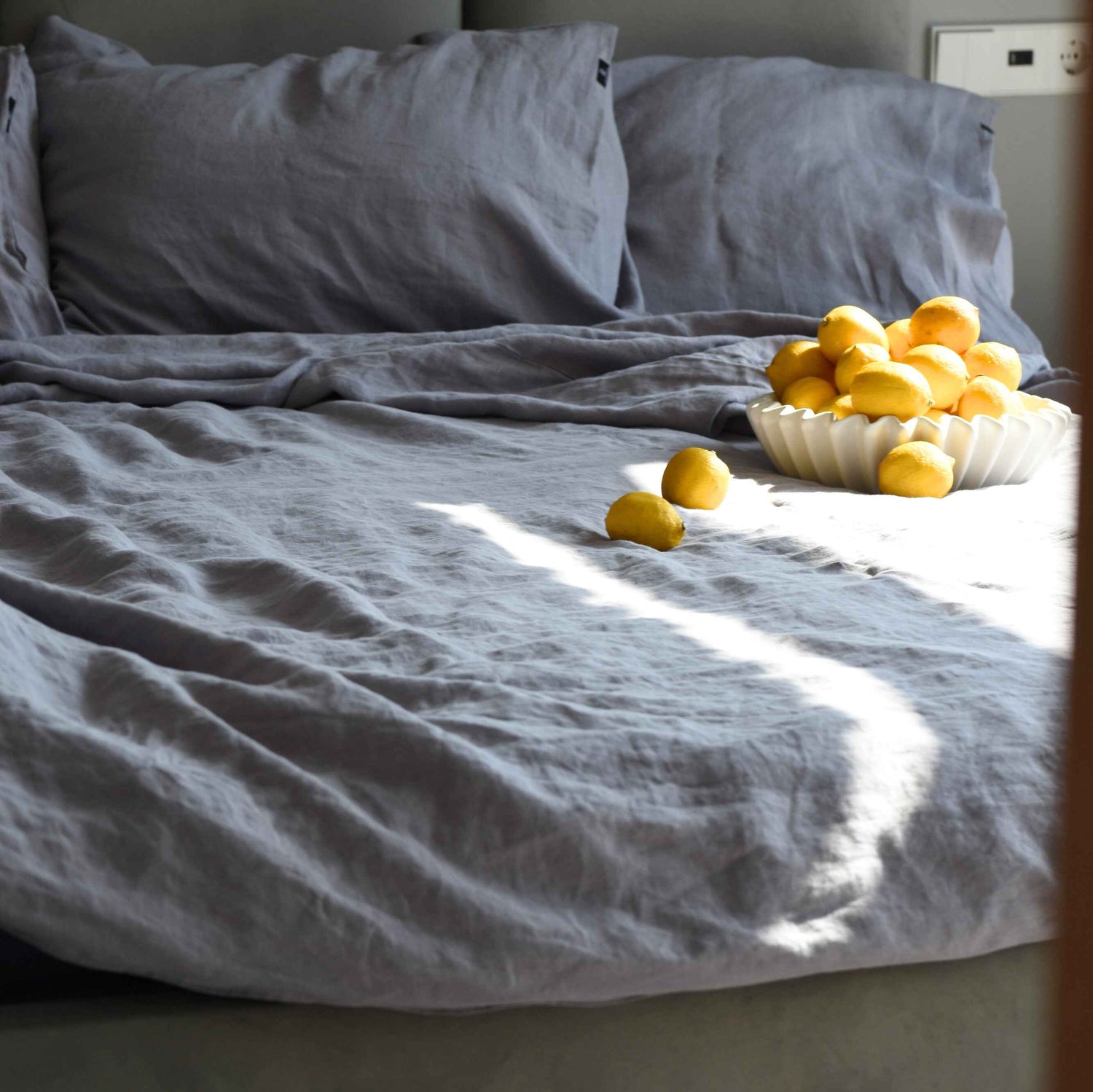 Linen Fitted Sheet – for Natural Comfort and Convenience Dusk Gray - LinumLenis