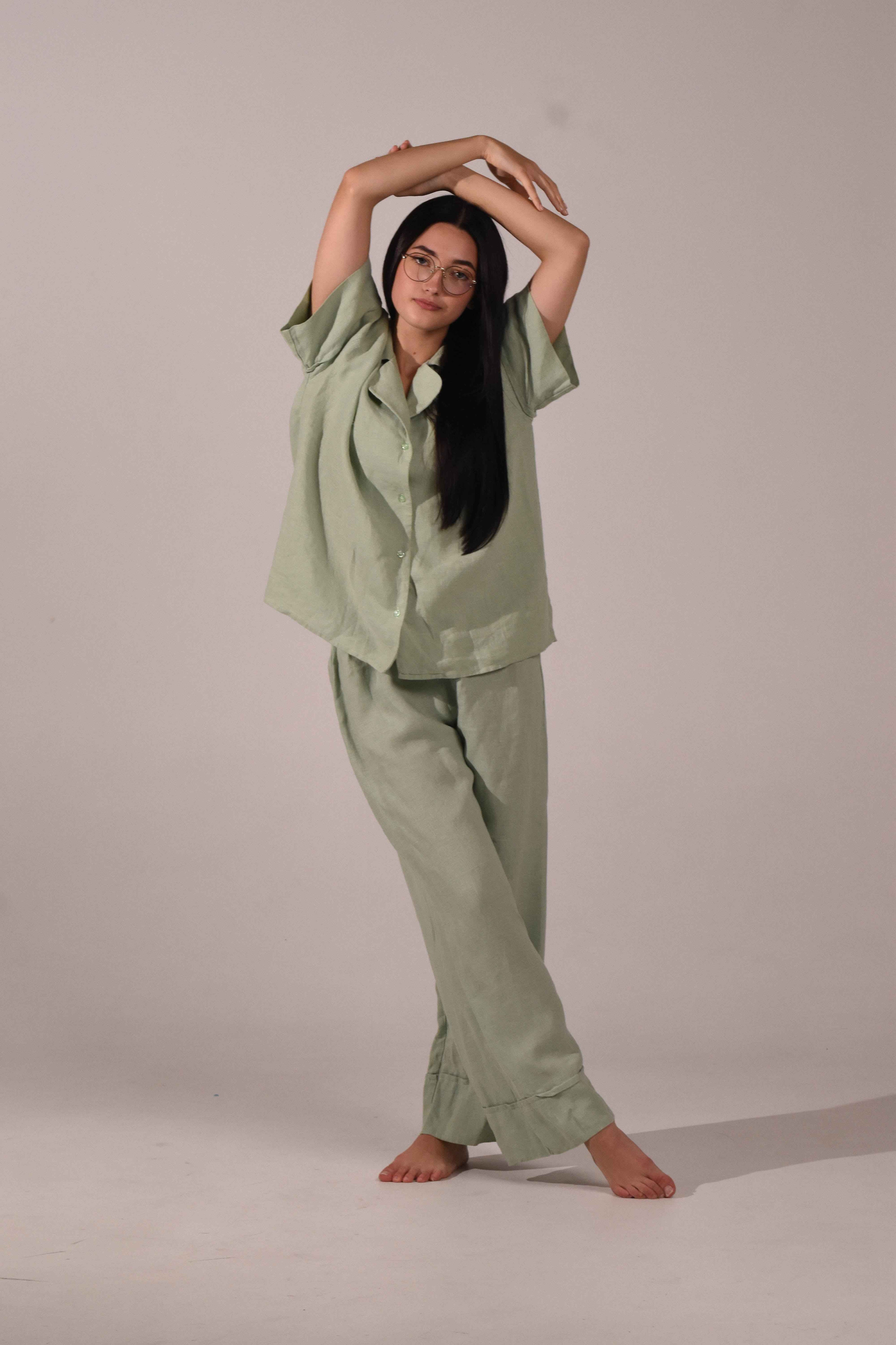 Linen Pants – Matcha - LinumLenis