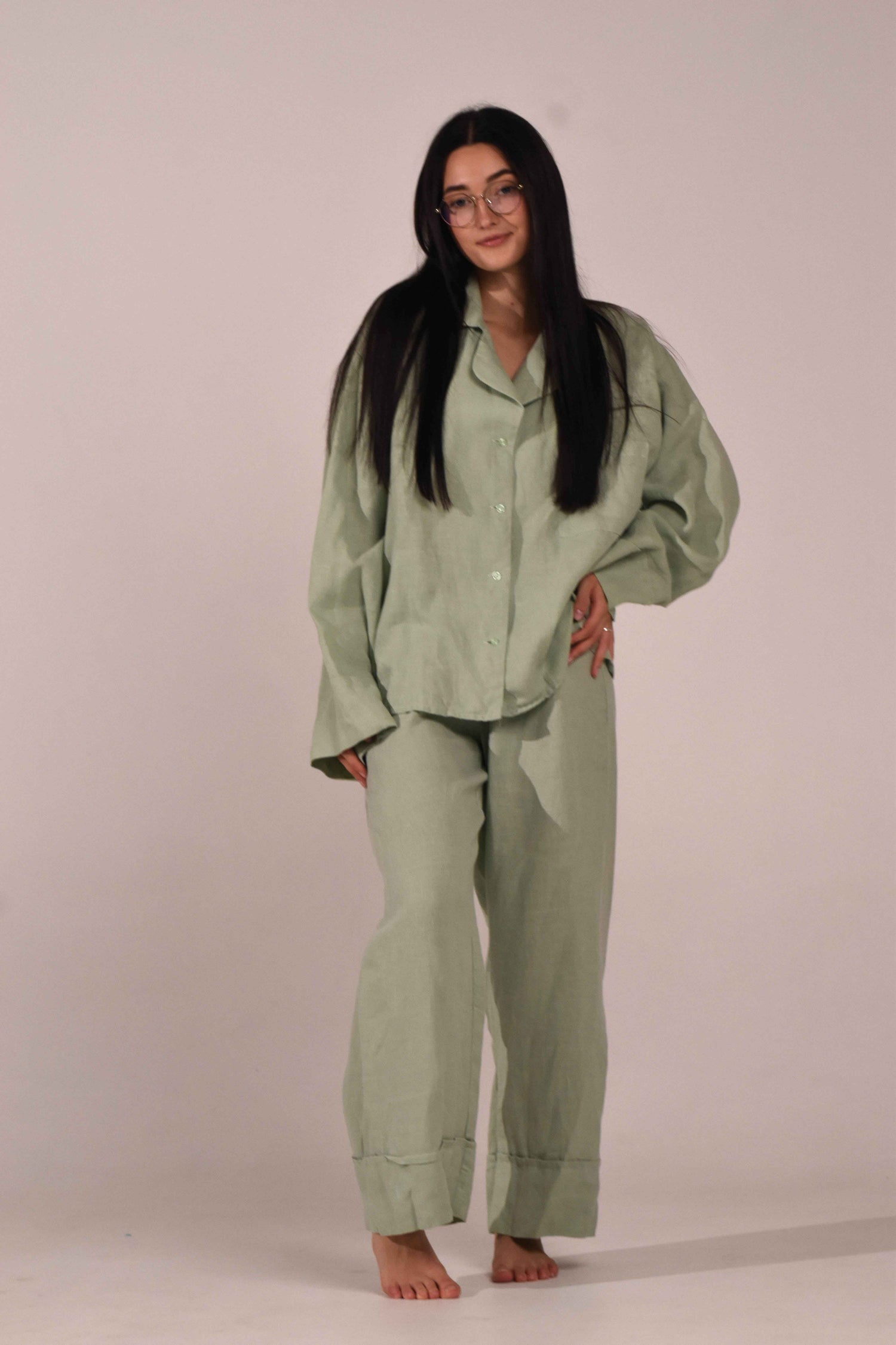 Linen Pants – Matcha - LinumLenis