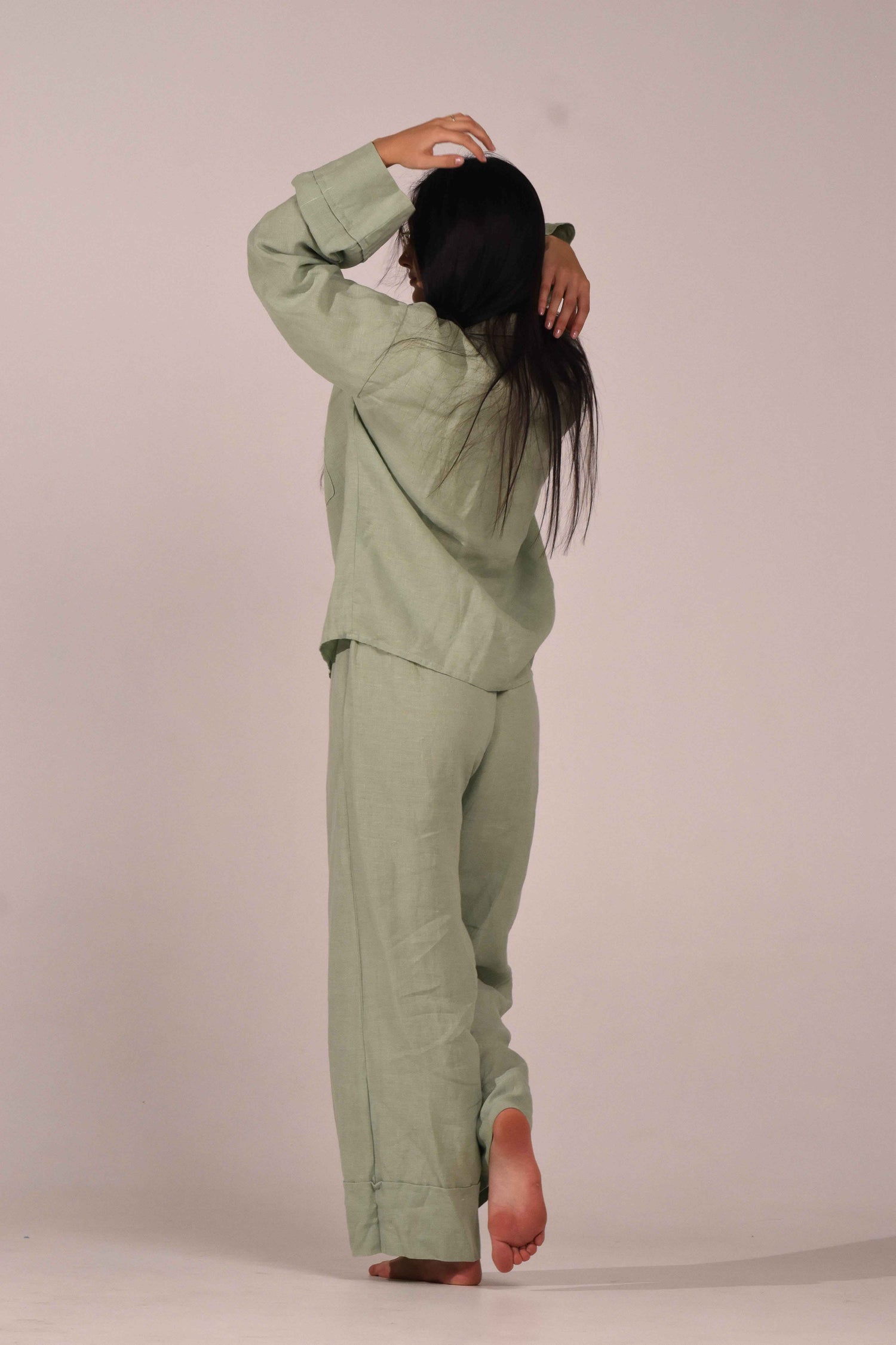 Linen Pants – Matcha - LinumLenis