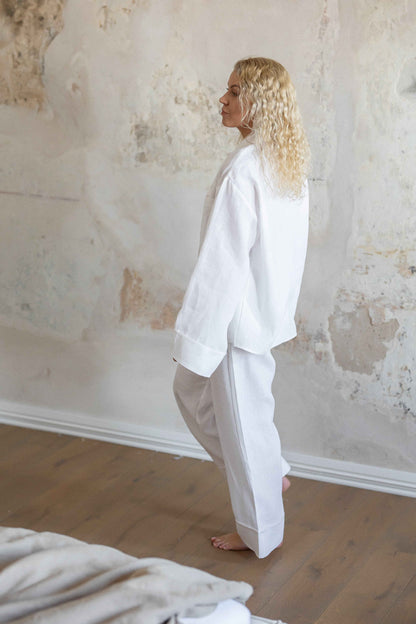 Linen Pants – Pure White - LinumLenis
