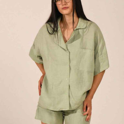 Linen Shorts –  Matcha