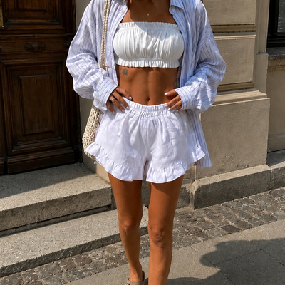 Amalfi Linen – Pure White Shorts