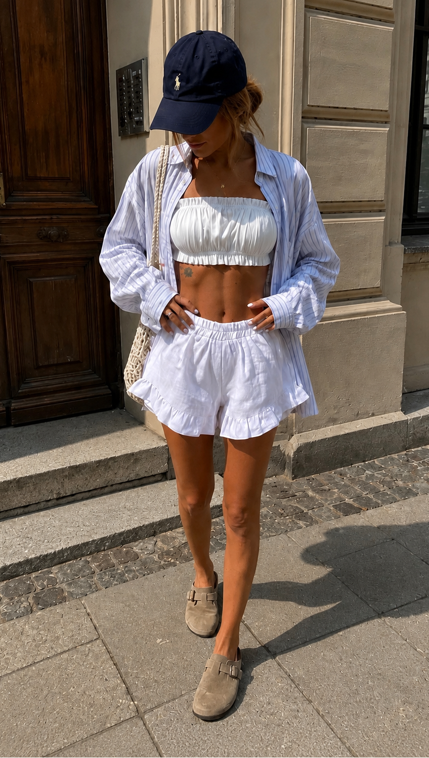 LinumLenis Amalfi Pure White shorts