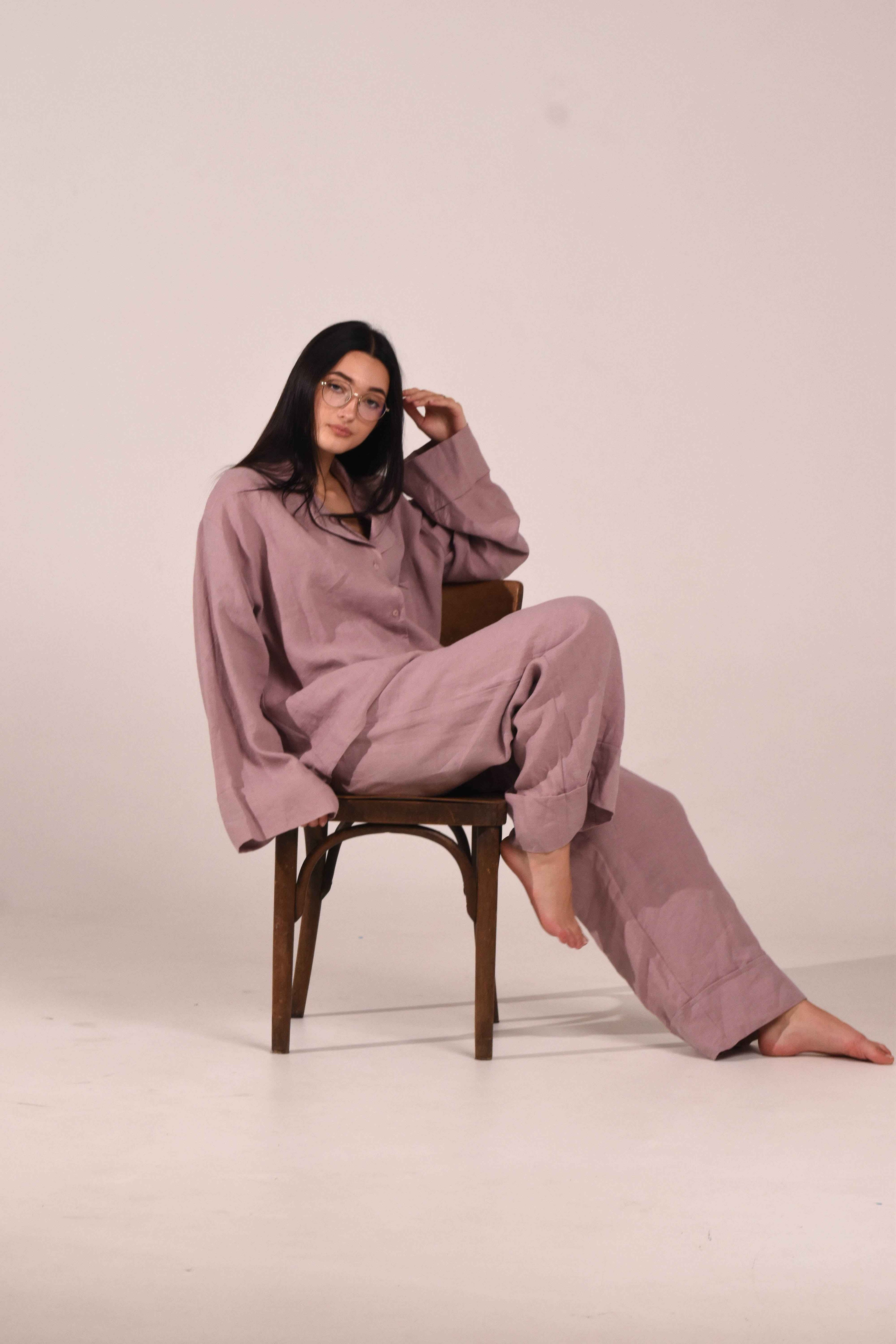 Long Sleeve Linen Shirt – Ash Rose - LinumLenis