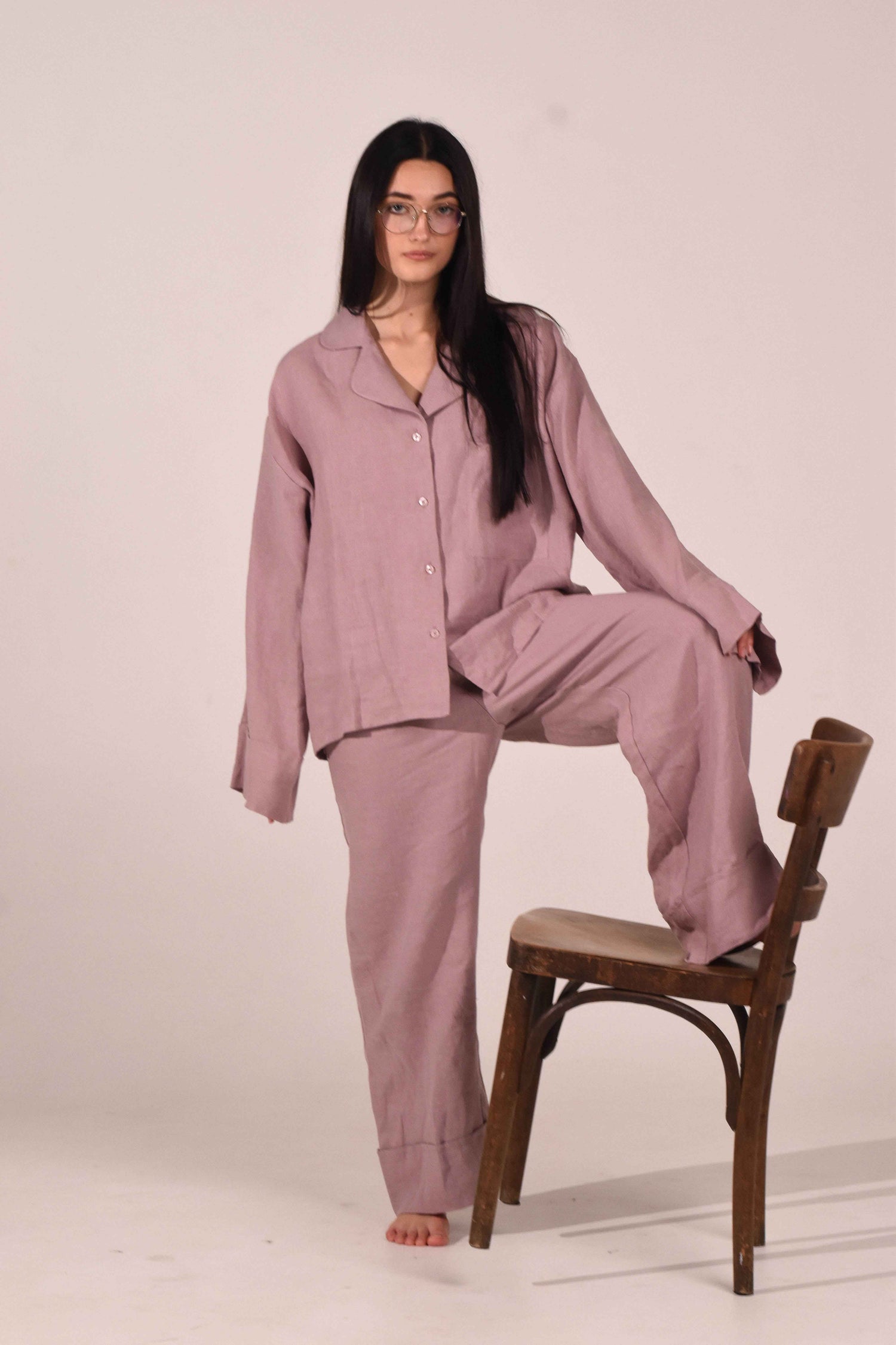 Long Sleeve Linen Shirt – Ash Rose - LinumLenis
