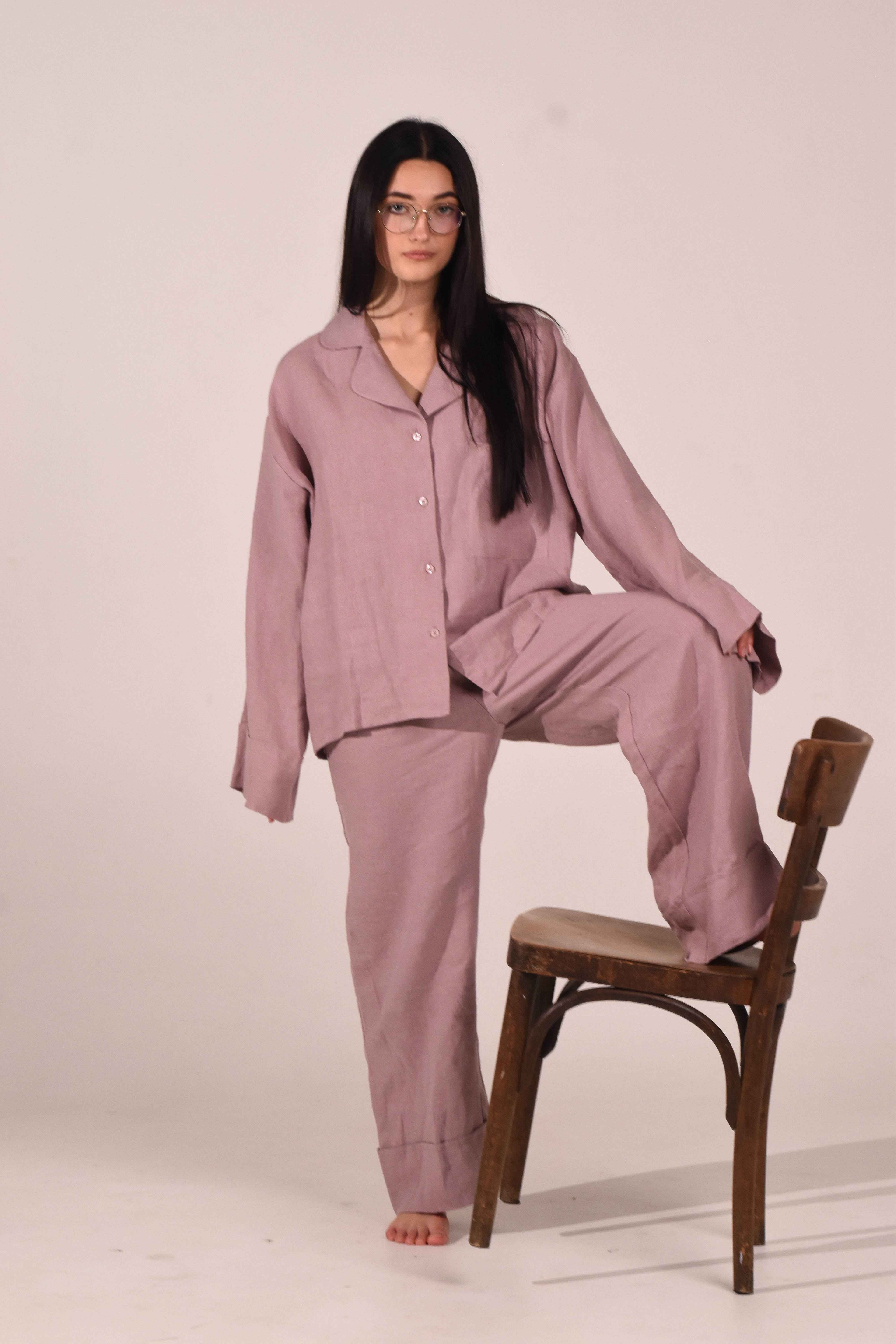 Long Sleeve Linen Shirt – Ash Rose - LinumLenis