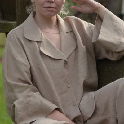 Long Sleeve Linen Shirt – Warm Cocoa