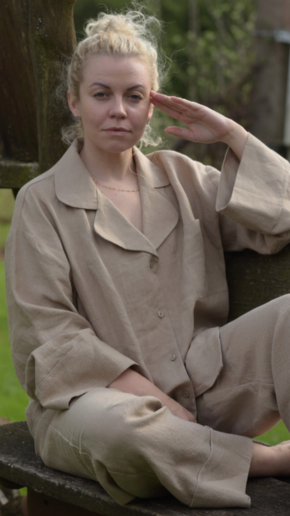 Long Sleeve Linen Shirt – Warm Cocoa - LinumLenis