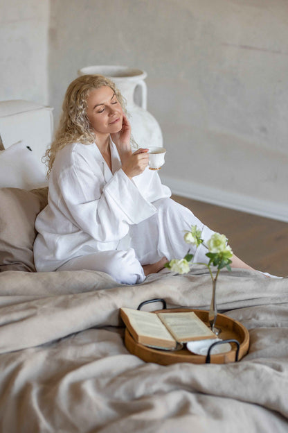 Long Sleeve Linen Shirt – Pure White - LinumLenis