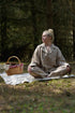 Long Sleeve & Shorts – Natural Linen Set in Warm Cocoa - LinumLenis