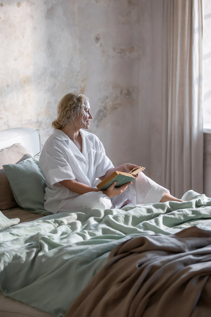 Linen Bedding Set - Matcha