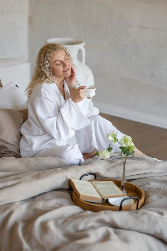 Long Sleeve Linen Shirt – Pure White