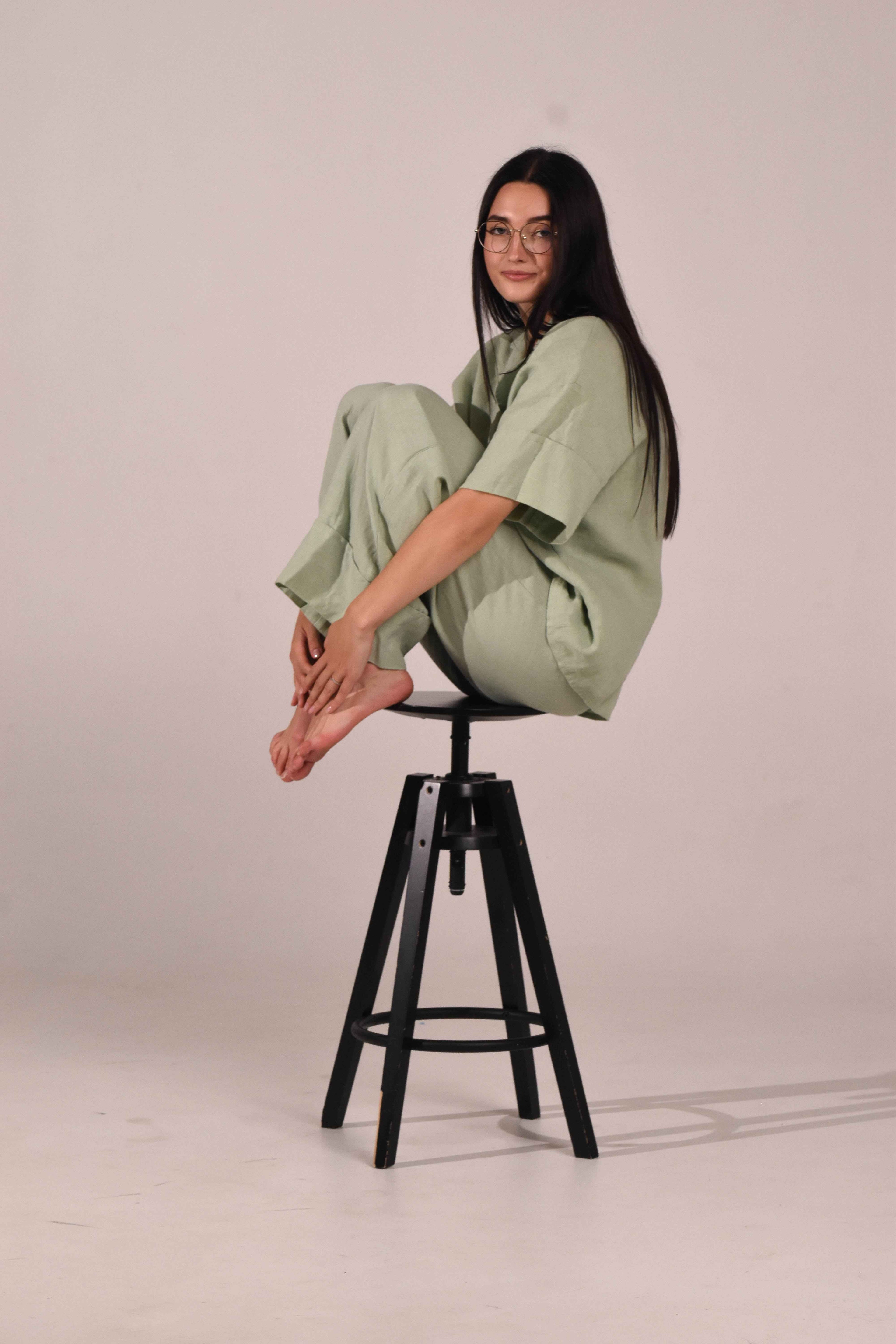 Linen Pants – Matcha - LinumLenis